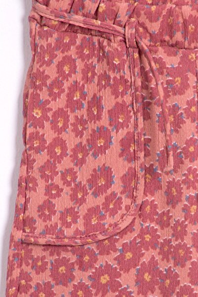 Monila Kız Çocuk Crinkle (Krinkıl) Kumaş Kumaş Geniş Paça Rahat Pantolon