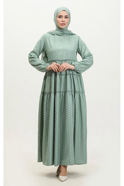 MODA Pıt Pıt Model Cotton Satin Hijab Dress