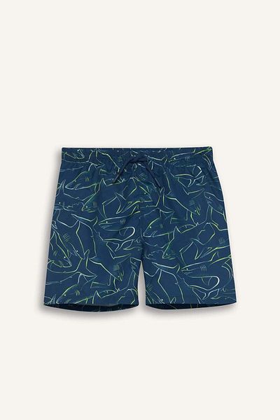 DeFacto Pantaloni scurți de baie cu model rechin pentru băiat E7572A825HS