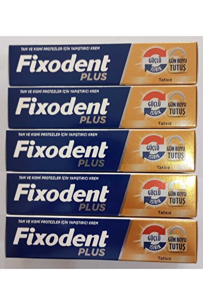 Fixodent Diş Protez Yapıştırıcı Krem Plus Güçlü Tutuş 40 gr X5 Adet