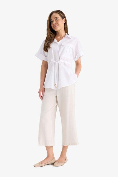 DeFacto Crop Fit Belted Capri Pants F3421Ax25Hs