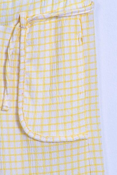 Monila Kız Çocuk Crinkle (Krinkıl) Kumaş Kumaş Geniş Paça Rahat Pantolon