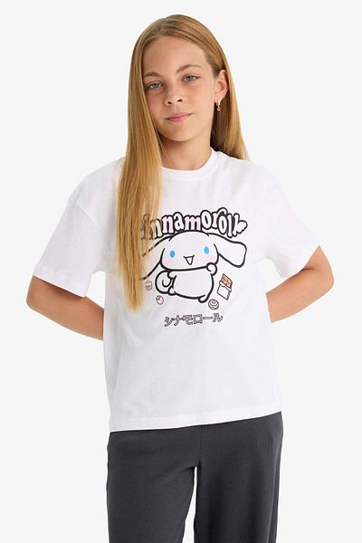 DeFacto Тениска с къс ръкав и кръгло деколте Hello Kitty Relax Fit за момиче F5815A825HS