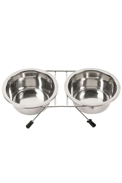 Nunbell Steel Cat Dog Food Container Double 21 Cm