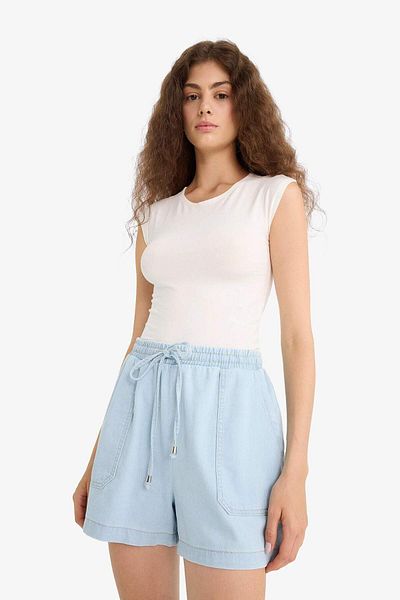 DeFacto Pantaloni scurți din denim moale cu talie înaltă E0957AX25SM