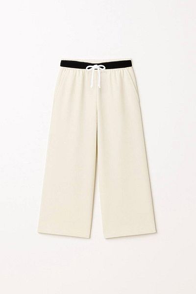 Monila Girl's Wide Leg Waist Detailed Woven Trousers