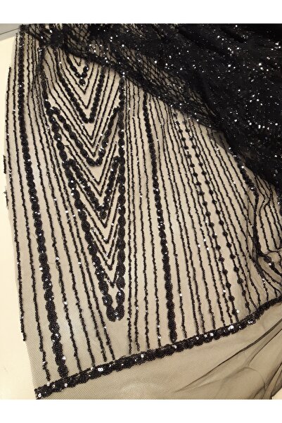 Safir Kumaş Top Sonu 2 Metre Kalmış İşlemeli Danteller