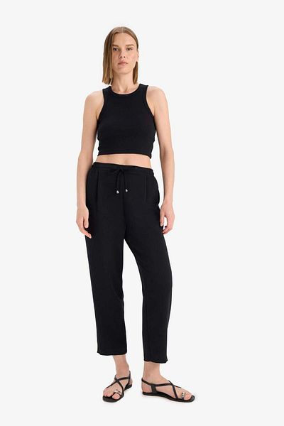 DeFacto Carrot Fit Fabric Pants High Waist Straight Leg E6676Ax25Sp