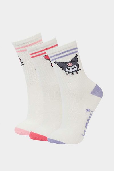 DeFacto Mädchen-Hello-Kitty-3-teilige lange Baumwollsocken F6704A8NS