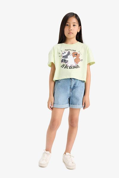 DeFacto Girls We Bare Bears Crew Neck Short Sleeve T-Shirt E6552A825Hs
