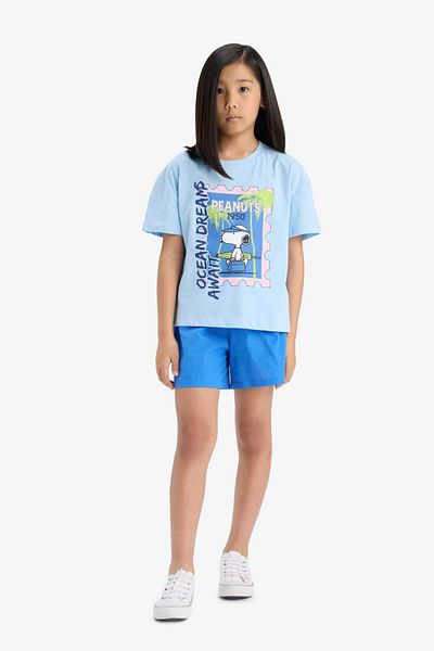DeFacto Girls Snoopy Relax Fit Crew Neck Short Sleeve T-Shirt E8159A825Hs