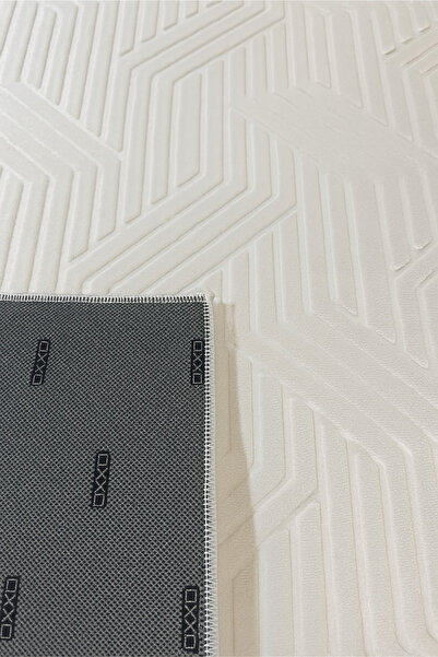 SOFT DECOR Modern Embos Dekoratif Halı Kaymaz Taban Yıkanabilir Salon Antre Koridor Halısı