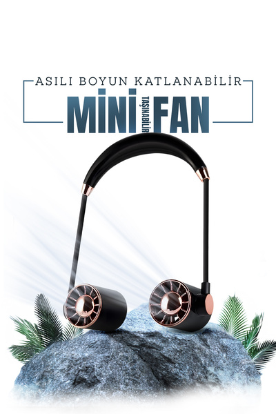 EN SİGA Mini Fan USB Tembel Asılı Boyun Katlanabilir Taşınabilir Küçük Fan Uzun Ömrü Turbo