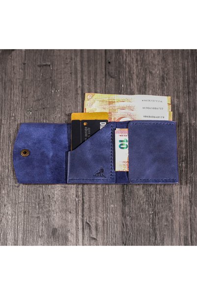 Derimoda Genuine Leather Handmade Card Holder Wallet – Minimalist Design with Cash and Card Compartments