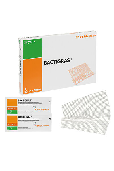 bactigras 10cm X10 Cm-Yara bandı steril -İlaçlı gazlı bez 5 Adet