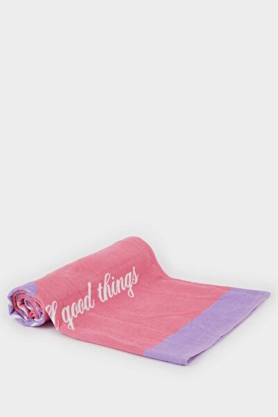 DeFacto Bedrucktes Strandtuch aus Baumwolle für Mädchen E3911a825sm