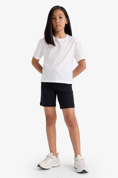 DeFacto Girl's Relax Fit Elastic Waist Basic Plain Shorts D9058A825Hs