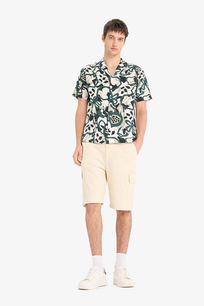 DeFacto Regular Fit Apache Collar Patterned Short Sleeve Shirt E1271Ax25Sm