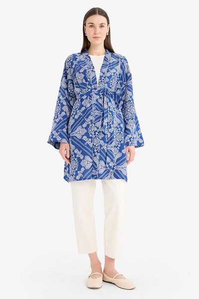 DeFacto Kimono din viscoză cu model cu decolteu relaxat E7262AX25SM