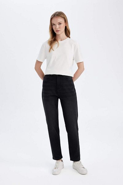 DeFacto Lina Comfort Mom High Waist Ankle Length Jean Pants C6380Ax24Wn