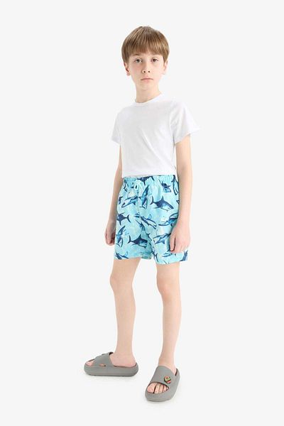 DeFacto Pantaloni scurți de baie cu model rechin pentru băiat E7510A825HS