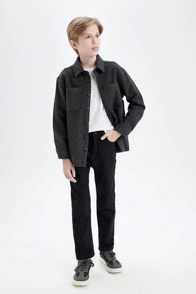 DeFacto Boy's Straight Leg Fleece Lined Jean Trousers D2364A824Wn