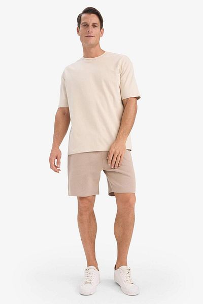 DeFacto Men's Basic Plain Shorts with Belted Waist and Pockets E2616Ax25Sm
