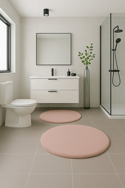 SOFT DECOR طقم مقعد حمام دائري مزخرف بقاعدة حديثة غير قابلة للانزلاق مقاس 80x...