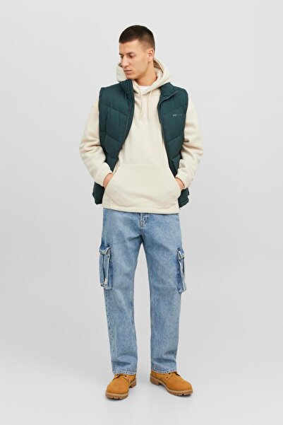 Jack & Jones 12242470-fw Jorsılverlake Fleece Hood Erkek Sweat Shirt