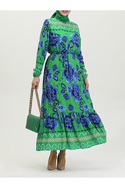 MODA Çiçek Desenli Tesettür Elbise