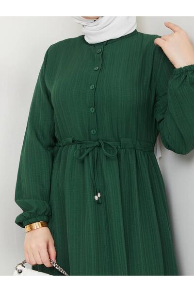 RAZENCİ TÜNELLİ BÜRÜMCÜK KUMAŞ TESETTÜR ELBİSE