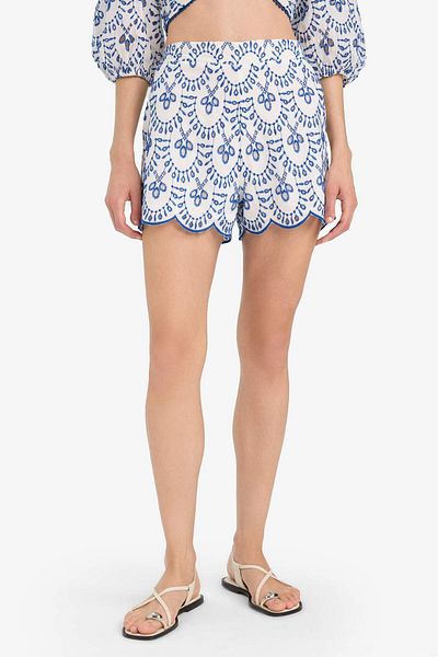 DeFacto Pantaloni scurți de plajă Brode cu modele brodate-Fall in Love C6173AX25SM