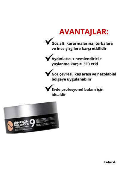 Medipeel Hyaluron Dark Benone Peptide 9 Ampoule Eye Patch 60 Adet Peptitlerle Aydınlatıcı Göz Bandı M0086