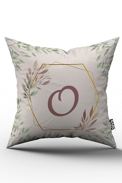 SasoHome غطاء وسادة على شكل حرف O - غطاء وسادة مطبوع رقمي مزخرف مع حرف O