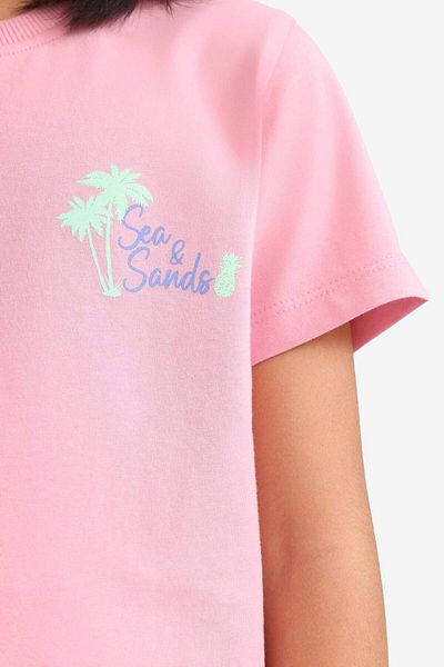DeFacto Girl's Crew Neck Printed Short Sleeve T-Shirt E0349A825Sm