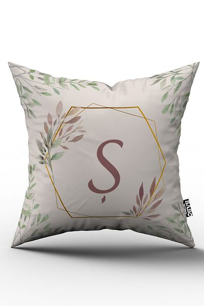 SasoHome غطاء وسادة مطبوع عليه حروف - حرف S - وسادة رمي مطبوعة رقمية مزخرفة بأحرف - كيس وسادة