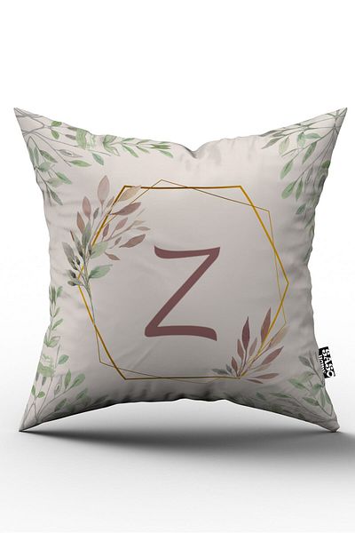 SasoHome غطاء وسادة مطبوع رقميًا مزخرفًا بحرف Z
