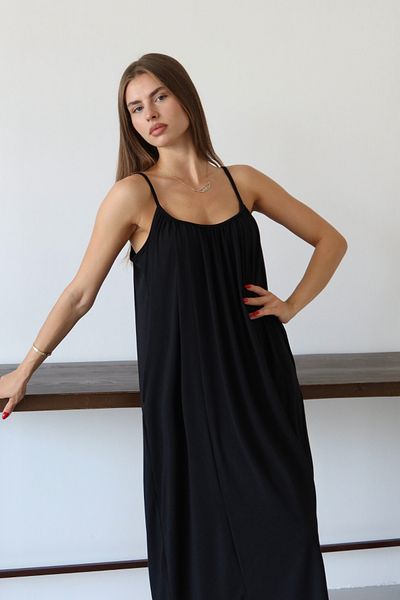 Mogi Butik Women's Collar Gathered Detailed Pocket Strap Combed Cotton Dress 3092