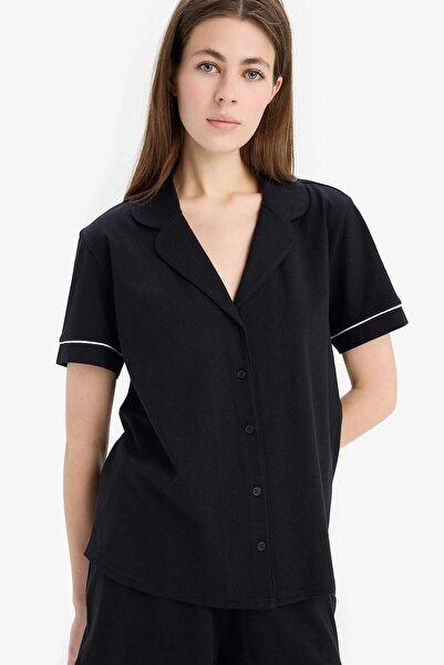 DeFacto Pijama Takımı Kısa Kollu Üst Şort Alt-fall In Love B8679ax25sp