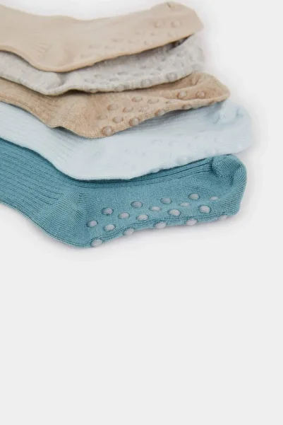 DeFacto Baby Boy Anti-Rutsch-Sohle 5 Stück Baumwolle Lange Socken E4962A5NS