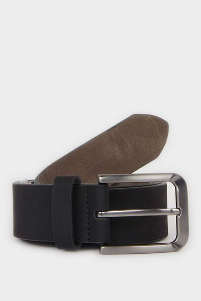 DeFacto Men's Rectangular Buckle Faux Leather Casual Belt F3124Axns
