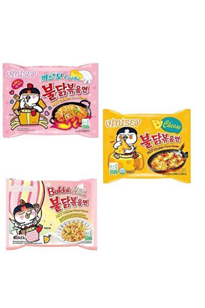 vinisep Carbonara&Cream Carbonara& Cheese buldak ramen helal damgalı 3 adet
