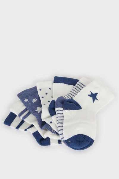 DeFacto Baby Boy Anti-Rutsch-Sohle 7 Stück Baumwolle Lange Socken E7055A5NS