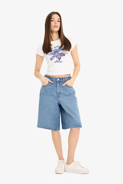 DeFacto Tricou cu mânecă scurtă cu gât turnat și imprimat F1773ax25sm