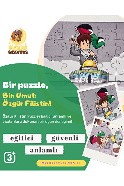 Moon Beavers Özgür Filistin Ahşap Puzzle (16x20 cm.)