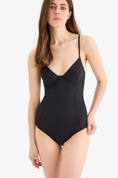 DeFacto Regular Fit Thin Strap Swimsuit-Fall in Love E4795Ax25Sm