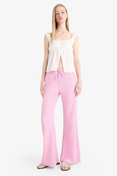 DeFacto Cool Flare Fit Elastic Waist Wrinkle Pants E9942Ax25Sm