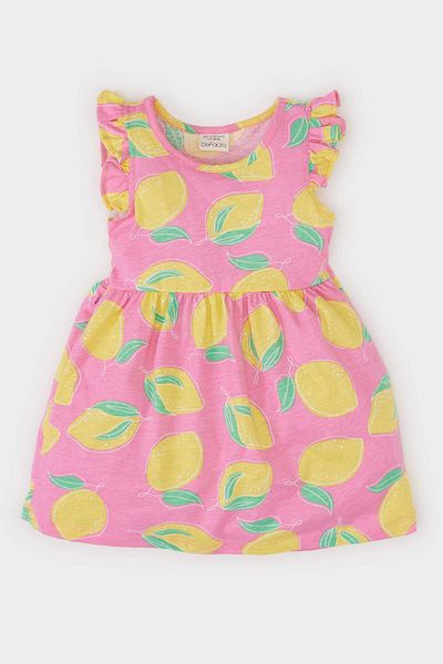 DeFacto Baby Girl Patterned Short Sleeve Dress A0136A525Sm