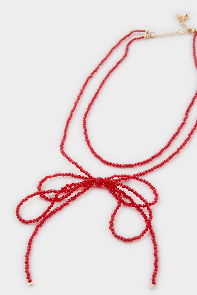 DeFacto Women's Red Ribbon Necklace E6723Axns