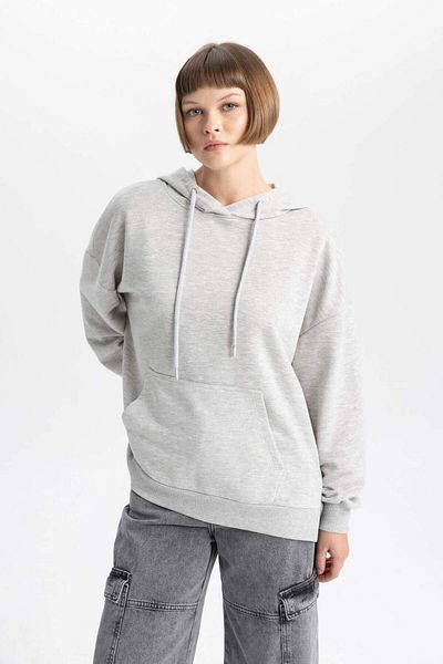 DeFacto Oversize Wide Fit Polo Neck Sweatshirt B7834Axns